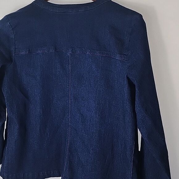Lightweight Denim Jacket With Lattice Faceted Stud Detail Size 12 - Picture 7 of 8